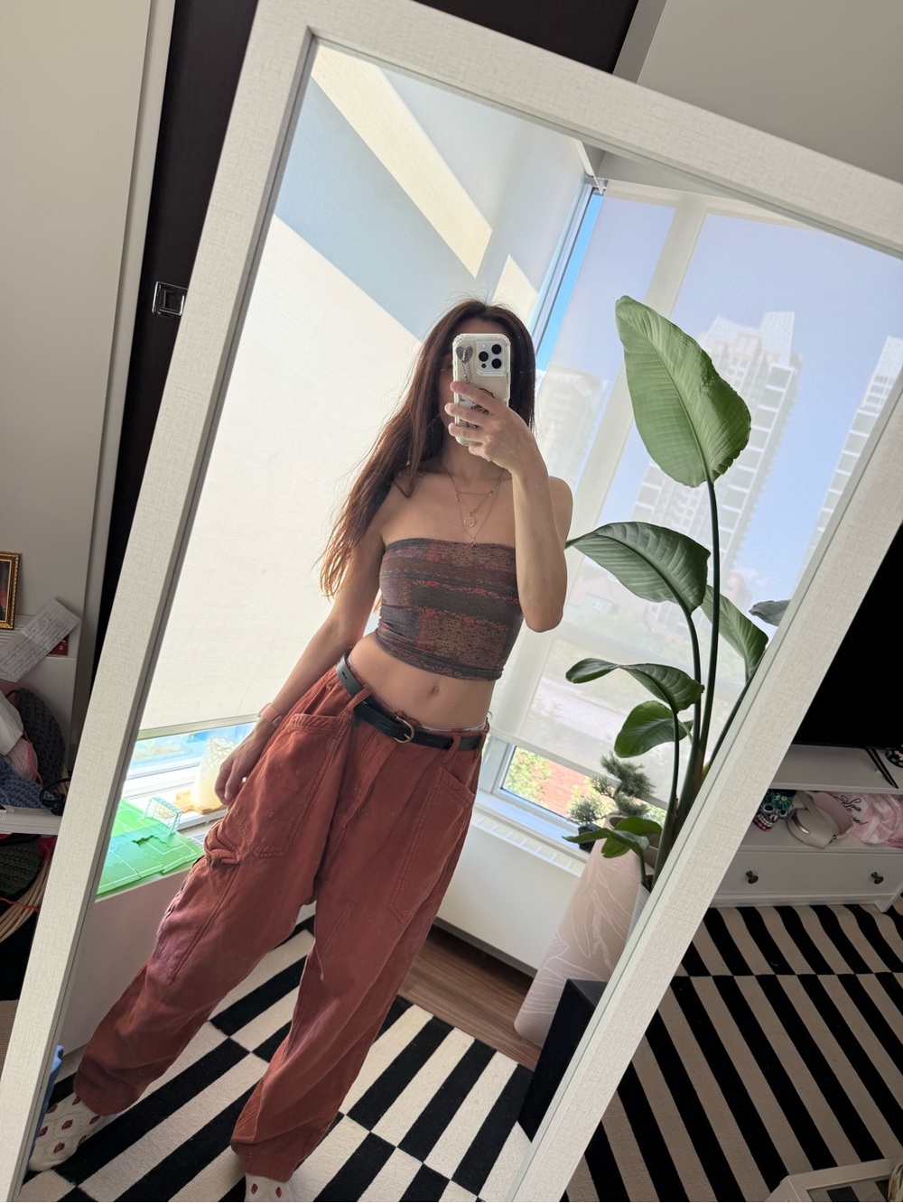 Free People Rust Red Boyfriend style pants
